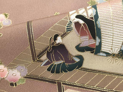 平和屋着物■豪華色留袖　人物風景文　暈し染め　金彩　正絹　逸品　DABI0586cd