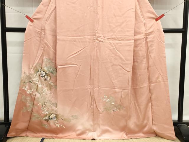 平和屋着物■金彩友禅作家　木村桂友　訪問着　地紙花文　枝梅　暈し染め　金銀彩　さが美扱い　正絹　逸品　DABI0587cd