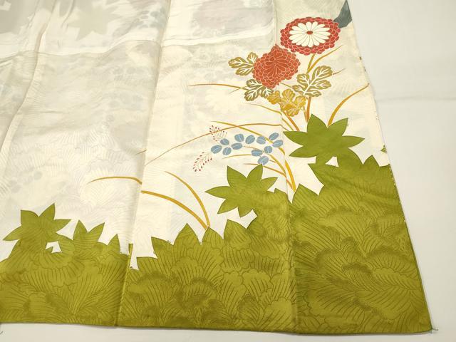 平和屋着物■豪華振袖　駒刺繍　枝花文　金彩　正絹　逸品　DABI0588cd