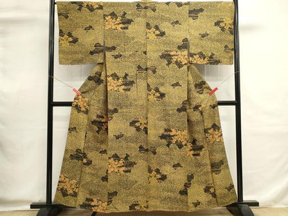平和屋着物■上質な小紋　吉祥花文　金彩　正絹　逸品　DABI0592cd