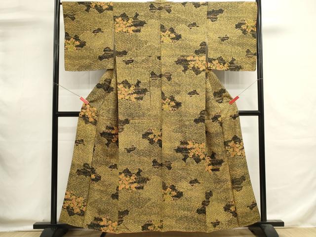 平和屋着物■上質な小紋　吉祥花文　金彩　正絹　逸品　DABI0592cd