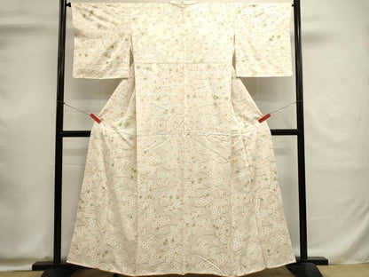 平和屋着物■上質な小紋　草花文　金彩　正絹　逸品　未使用　DABI0595cd