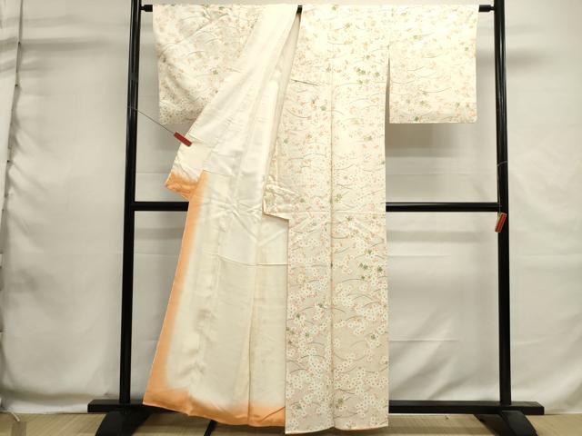 平和屋着物■上質な小紋　草花文　金彩　正絹　逸品　未使用　DABI0595cd