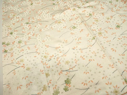 平和屋着物■上質な小紋　草花文　金彩　正絹　逸品　未使用　DABI0595cd