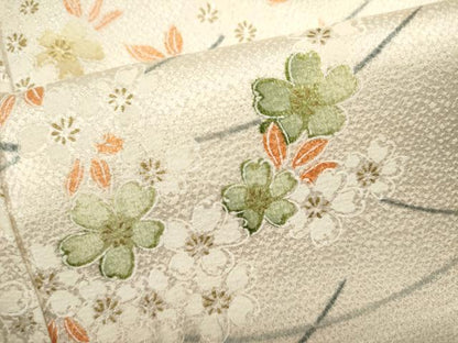 平和屋着物■上質な小紋　草花文　金彩　正絹　逸品　未使用　DABI0595cd