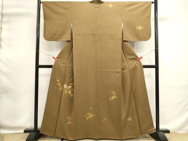 平和屋着物■訪問着　草葉文　金彩　正絹　逸品　DABI0596cd