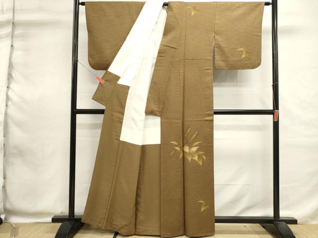 平和屋着物■訪問着　草葉文　金彩　正絹　逸品　DABI0596cd
