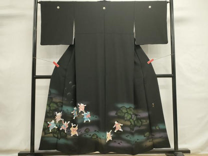 平和屋着物■豪華黒留袖　作家物　童子遊び　暈し染め　金彩　正絹　逸品　DABI0599cd