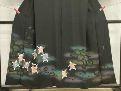 平和屋着物■豪華黒留袖　作家物　童子遊び　暈し染め　金彩　正絹　逸品　DABI0599cd
