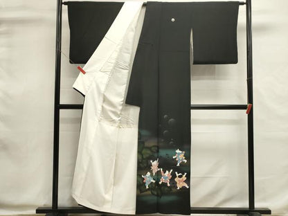 平和屋着物■豪華黒留袖　作家物　童子遊び　暈し染め　金彩　正絹　逸品　DABI0599cd