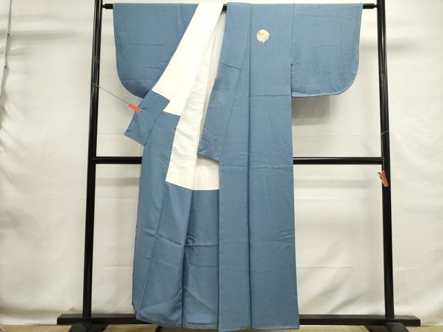 平和屋着物■服飾評論家　市田ひろみ　色無地　舞花地紋　薄群青色　正絹　逸品　DABI0602cd