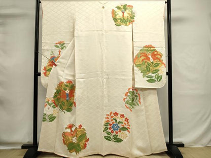 平和屋着物■豪華振袖　更紗花丸文　金彩　正絹　逸品　DABI0607cd