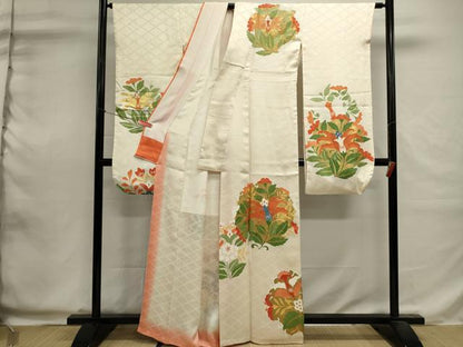 平和屋着物■豪華振袖　更紗花丸文　金彩　正絹　逸品　DABI0607cd