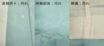 平和屋着物■上質な色無地　草葉地紋　水色　正絹　逸品　DABI0611cd