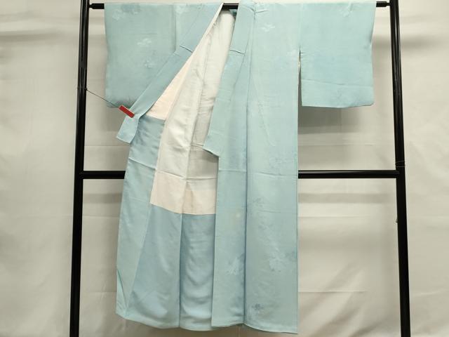平和屋着物■上質な色無地　草葉地紋　水色　正絹　逸品　DABI0611cd