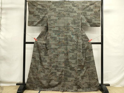 平和屋着物■上質な紬　風景文　正絹　逸品　DABI0613cd
