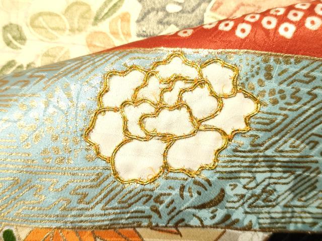 平和屋着物■豪華振袖　駒刺繍　草花文　金彩　正絹　逸品　DABI0618cd