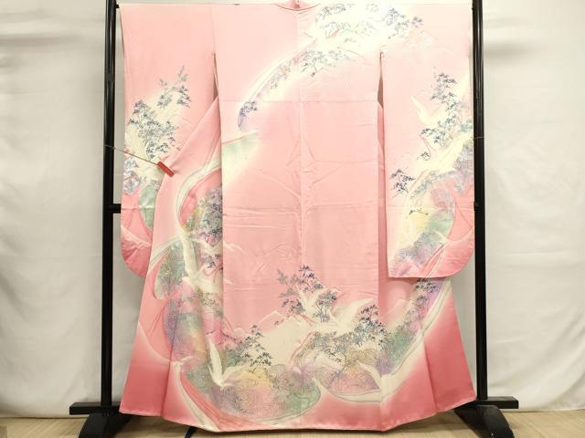 平和屋着物■豪華振袖　流水飛鳥文　暈し染め　金銀彩　正絹　逸品　DABI0628cd