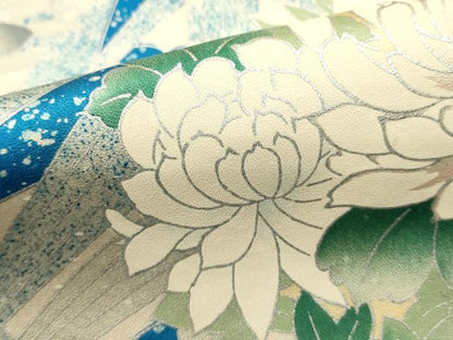 平和屋着物■豪華振袖　駒刺繍　草花文　牡丹　銀彩　正絹　逸品　DABI0630cd