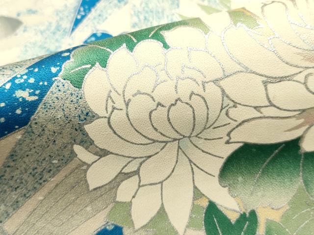平和屋着物■豪華振袖　駒刺繍　草花文　牡丹　銀彩　正絹　逸品　DABI0630cd