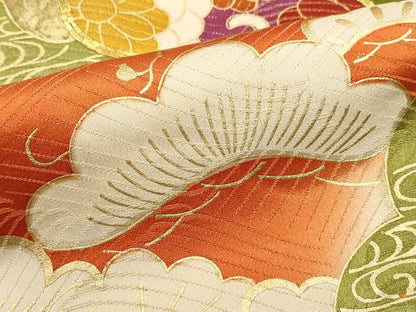 平和屋着物■豪華振袖　駒刺繍　花蝶文　舞梅　暈し染め　金彩　正絹　逸品　DABI0631cd