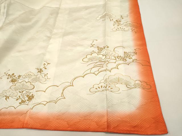 平和屋着物■豪華振袖　駒刺繍　花蝶文　舞梅　暈し染め　金彩　正絹　逸品　DABI0631cd