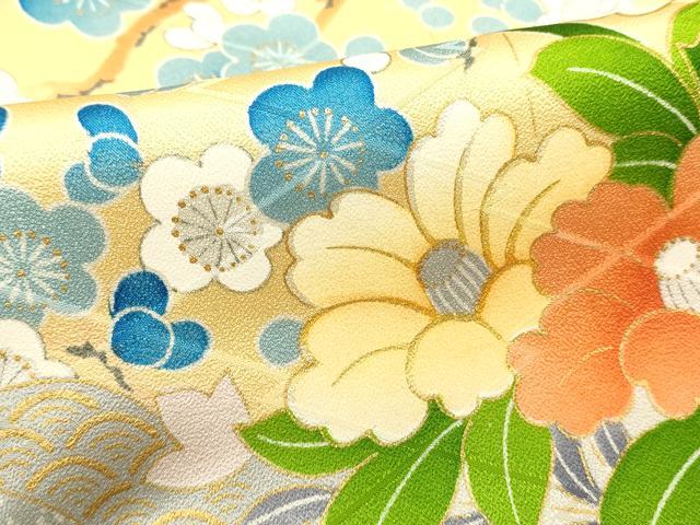 平和屋着物■豪華振袖　駒刺繍　草花文　牡丹　金銀彩　正絹　逸品　DABI0633cd