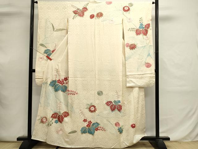 平和屋着物■豪華振袖　刺繍　絞り　草花文　金糸　正絹　逸品　DABI0634cd
