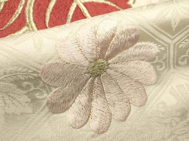 平和屋着物■豪華振袖　刺繍　絞り　草花文　金糸　正絹　逸品　DABI0634cd