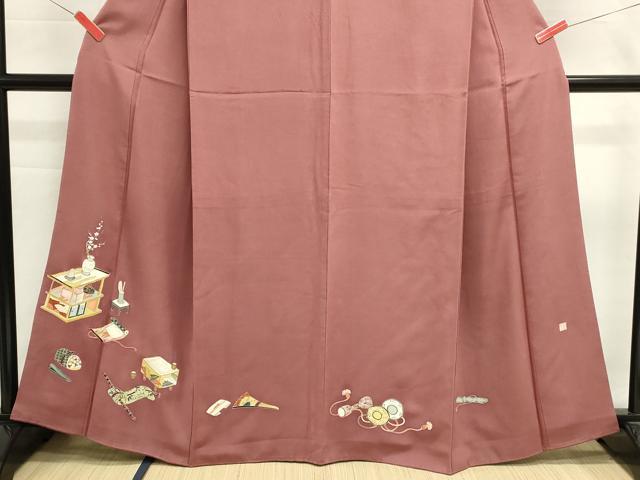 平和屋着物■豪華色留袖　作家物　駒刺繍　器物文様　金彩　正絹　逸品　DABI0640cd