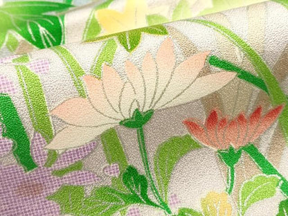 平和屋着物■豪華振袖　草花文　暈し染め　金銀彩　正絹　逸品　DABI0641cd