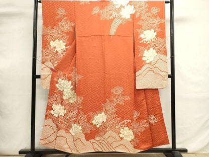 平和屋着物■豪華振袖　草花文　牡丹　金銀糸　正絹　逸品　DABI0646cd