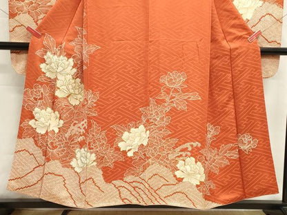 平和屋着物■豪華振袖　草花文　牡丹　金銀糸　正絹　逸品　DABI0646cd