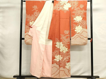 平和屋着物■豪華振袖　草花文　牡丹　金銀糸　正絹　逸品　DABI0646cd