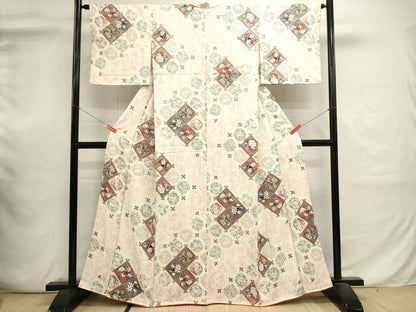 平和屋着物■上質な小紋　花丸文　金銀彩　正絹　逸品　DABI0647cd