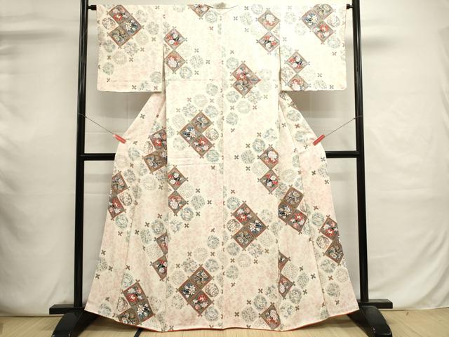 平和屋着物■上質な小紋　花丸文　金銀彩　正絹　逸品　DABI0647cd