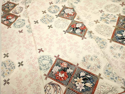 平和屋着物■上質な小紋　花丸文　金銀彩　正絹　逸品　DABI0647cd