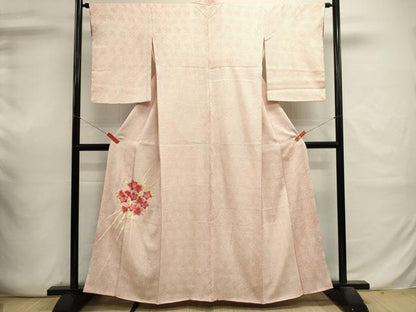 平和屋着物■色留訪問着　総絞り　刺繍　草花文　金糸　正絹　逸品　DABI0653cd