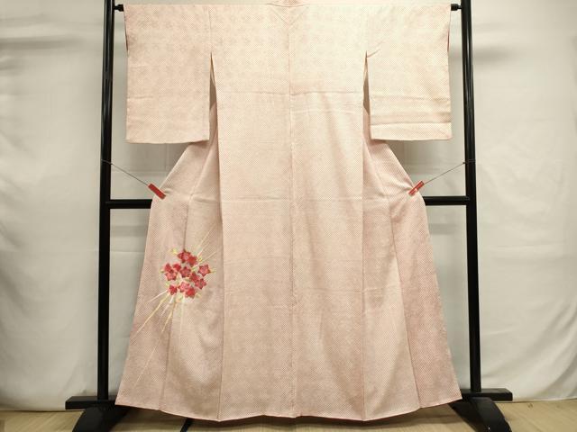 平和屋着物■色留訪問着　総絞り　刺繍　草花文　金糸　正絹　逸品　DABI0653cd