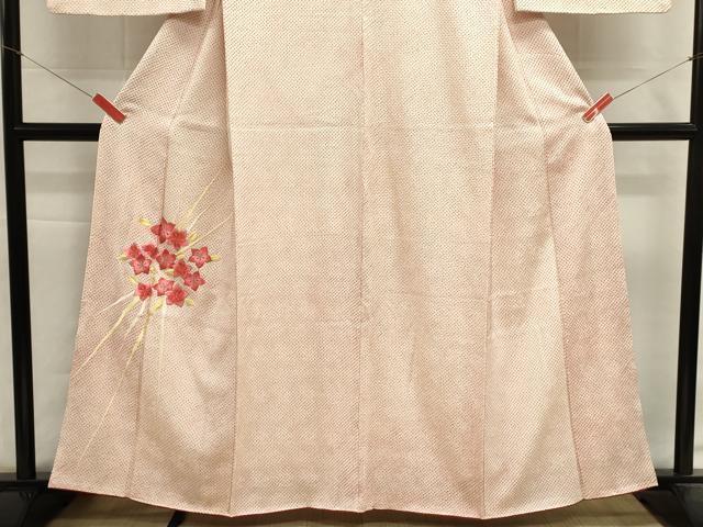 平和屋着物■色留訪問着　総絞り　刺繍　草花文　金糸　正絹　逸品　DABI0653cd