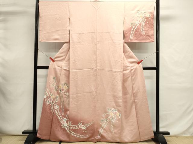 平和屋着物■訪問着　藤花房　暈し染め　金銀彩　正絹　逸品　DABI0655cd