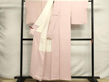 平和屋着物■上質な色無地　鼓地紋　虹色　正絹　逸品　DABI0660cd
