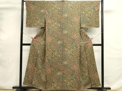 平和屋着物■上質な小紋　更紗花文　正絹　逸品　未使用　DABI0664cd