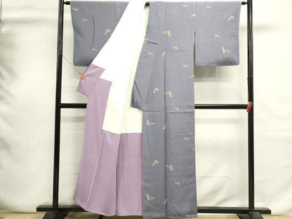 平和屋着物■上質な小紋　成り物　柿　正絹　逸品　未使用　DABI0667cd