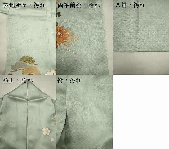 平和屋着物■訪問着　御所車花文　暈し染め　金彩　ロング丈　正絹　逸品　DABI0669cd