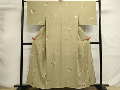 平和屋着物■上質な小紋　舞花文　金彩　胴抜き仕立て　正絹　逸品　未使用　DABI0671cd