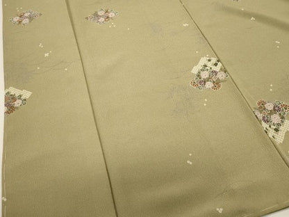 平和屋着物■上質な小紋　舞花文　金彩　胴抜き仕立て　正絹　逸品　未使用　DABI0671cd