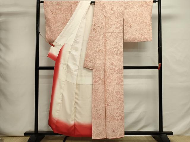 平和屋着物■上質な小紋　更紗花文　正絹　逸品　DABI0685cd