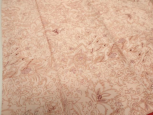 平和屋着物■上質な小紋　更紗花文　正絹　逸品　DABI0685cd