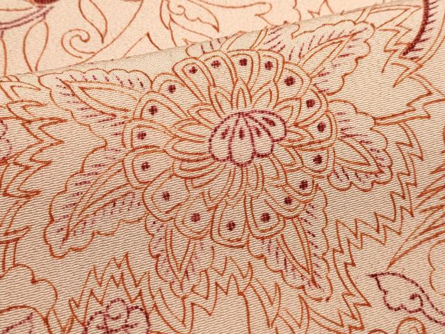 平和屋着物■上質な小紋　更紗花文　正絹　逸品　DABI0685cd